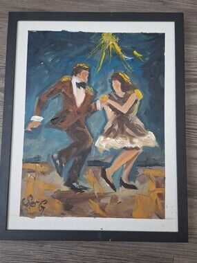 Painting Print Abstract Couple 11x14 Frame Not Included